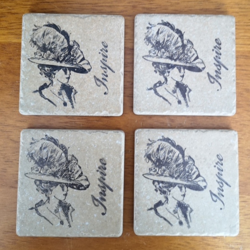 Ceramic Tile Coaster Set of 4 Made in Italy